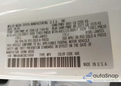 2025 Mazda Cx-50 2.5 S Select Package z USA, uszkodzony, nr VIN 7MMVABAMXSN319699